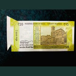 Alternative view of Rs 20 INDIA BANKNOTE Error Extra Paper Butterfly Error Very Unique Latest Issue