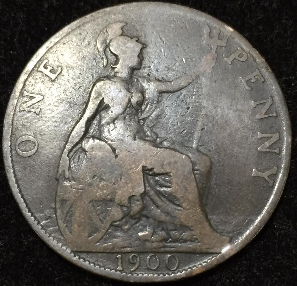 1900 United Kingdom 1 Penny - Victoria 3rd portrait One Penny Big Size Lowest Price Coin #V73 - Image 2