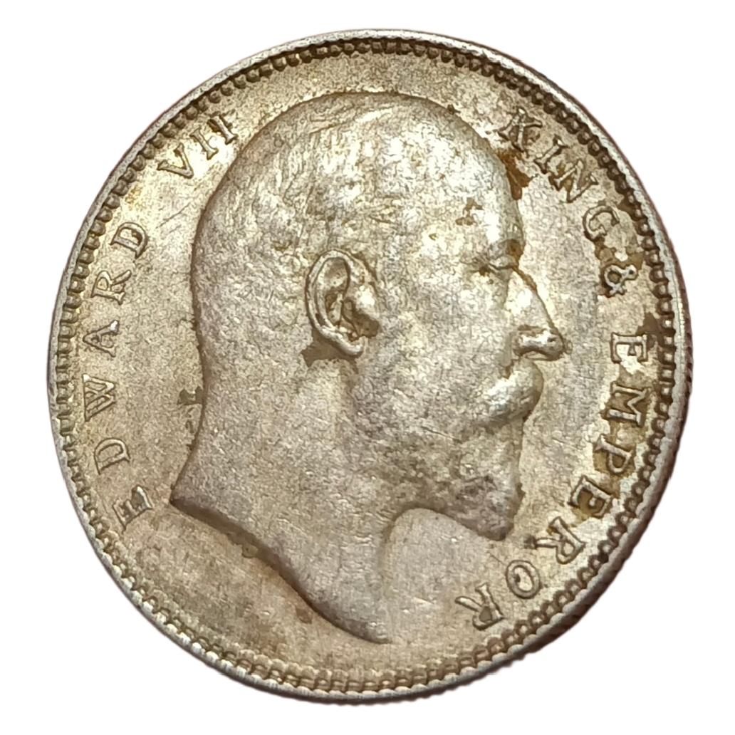 British India Silver Rupee Year 1906 King EDWARD-VII High AUNC Grade. - Image 2