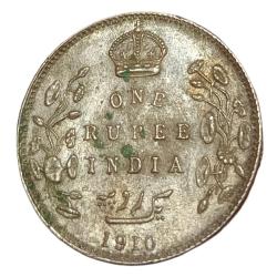 British India Silver Rupee Year 1910 King Edward-VII High Collectable Grade.