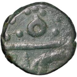 Alternative view of Copper Paisa of Gwalior State INO Shah Alam II (AD 1759-1806) of Ujjain Mint with Dagger Rare