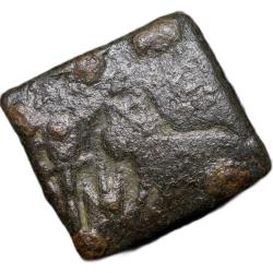 Copper Coin of Pre-Satavahana (1st Cen. BC) with Dog Alike Animal Figure Rare