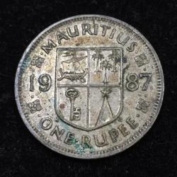 Alternative view of Mauritius 1 Rupee 1987 Rare Old Coin #L-392