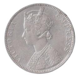 Alternative view of Rare One Rupee Coin Of Maharaja Ganga Singh Bahadur Bikanir State Victoria Empress