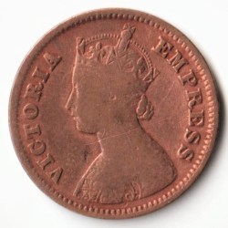 Alternative view of Rare 1/2 Pice 1899 Copper Coin of Victoria Empress Standard Circulation Coin of British India