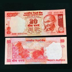D 15 Rs 20 India Banknote Gandhi Issue Signed By Bimal Jalan Plain Inset UNC