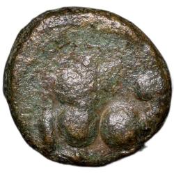 Copper Coin of Feudatory Chiefs (17th - 18th Cen.AD) Counchant Bull to left