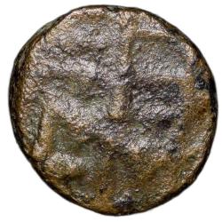 Alternative view of Copper Coin of Feudatory Chiefs (17th - 18th Cen.AD) Counchant Bull to left