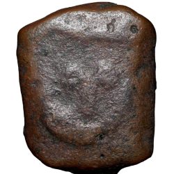 Copper Paisa of Muhiabad Poona Mint of Maratha Confederacy(17th-18th Cen. AD) with Nagfani/Cobra