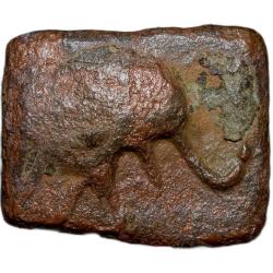 Copper Coin of City-State Bhadravati(1st Cen. BC) with Elephant/Tree Railing