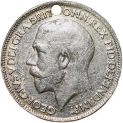 Silver coated Bronze Farthing of George V (AD 1914) from Great Brittain