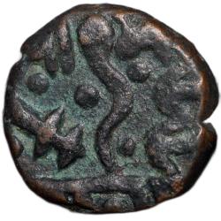 Copper Paisa of Madho Rao (AD 1886-1925) of Jawad Mint KM 109 Rare Flower Bud