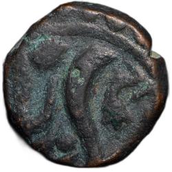 Alternative view of Copper Paisa of Madho Rao (AD 1886-1925) of Jawad Mint KM 109 Rare Flower Bud