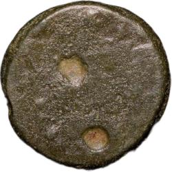 Alternative view of Potin Coin of Western Kshatrapa(1st - 3rd Cen. AD) Bull Facing within Beaded Border Rare