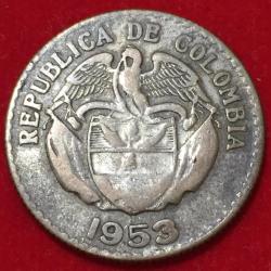 1953 Colombia 20 Centavos Silver Coin #F25