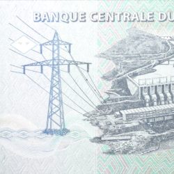 Alternative view of 100 Francs of Congo Country (AD 2022) with African Bush Elephant (Loxodonta africana) at Virunga National Park