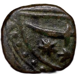 Rare Copper Paisa of Jawad Mint of Gwalior State(1700-1800 AD) with Scimitar/Floral Bud