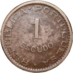 Old 1 Escudo of Portugal Country (AD 1963) Angola Issue Rare