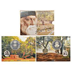 Rs 150 and 5 UNC Set of Rabindranath Tagore Issued By India Government Mint Kolkata Unique