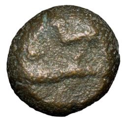 Alternative view of Copper Coin of Feudatory Chiefs (17th - 18th Cen. AD) Garuda/Inscription