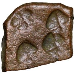 Copper Punch Mark from Vidisha(200-100 BC) in AAAA Pattern Cross-wheel Symbol
