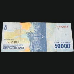 Alternative view of Indonesia 5000 Lima Puluh Ribu Rupiah (Ir Djuanda Kartawidjaja) Rare Bank Note