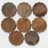 8 Coins Set of One Anna 1939-1946 Copper-Nickel Coin of King George VI British India Coinage