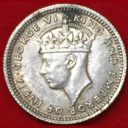 Malaya 5 Cents 1941 - George VI Silver (.750) Weight 1.36 g Top Condition Silver Coin #S740