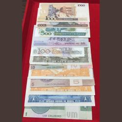 Alternative view of 12 Different Brasil top condition all different denomation old note set