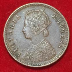 Alternative view of 1891 India - British ¹⁄₁₂ Anna - Victoria Rare Coin Top Condition Coin #F13