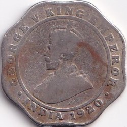 1920 George Fifth 4 Anna Rare Coin #S316