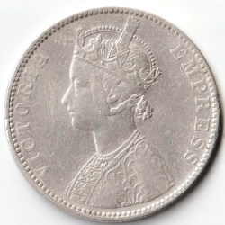 Alternative view of Rare One Rupee Coin Of Maharaja Ganga Singh Bahadur Bikanir State Victoria Empress