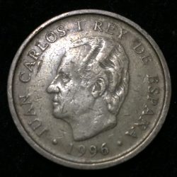 Alternative view of Spain 100 Pesetas 1996 - Juan Carlos I National Library Commemorative issue Rare Coin #D-9