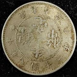 Alternative view of 1919 China Chinese provinces Kwangtung Province 5 Fen / 5 Cents Very Rare Coin #R181