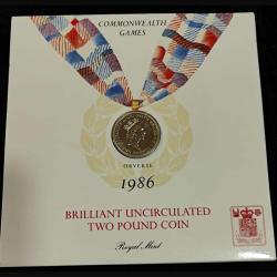 Alternative view of England Commonwealth Games Brilliant Uncirculated Coin proof 1986 set
