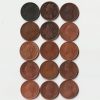 Rare 15 Coins Set of One Quarter Anna 1875 to 1901 Copper Coins Set of Victoria Empress British India Coinage