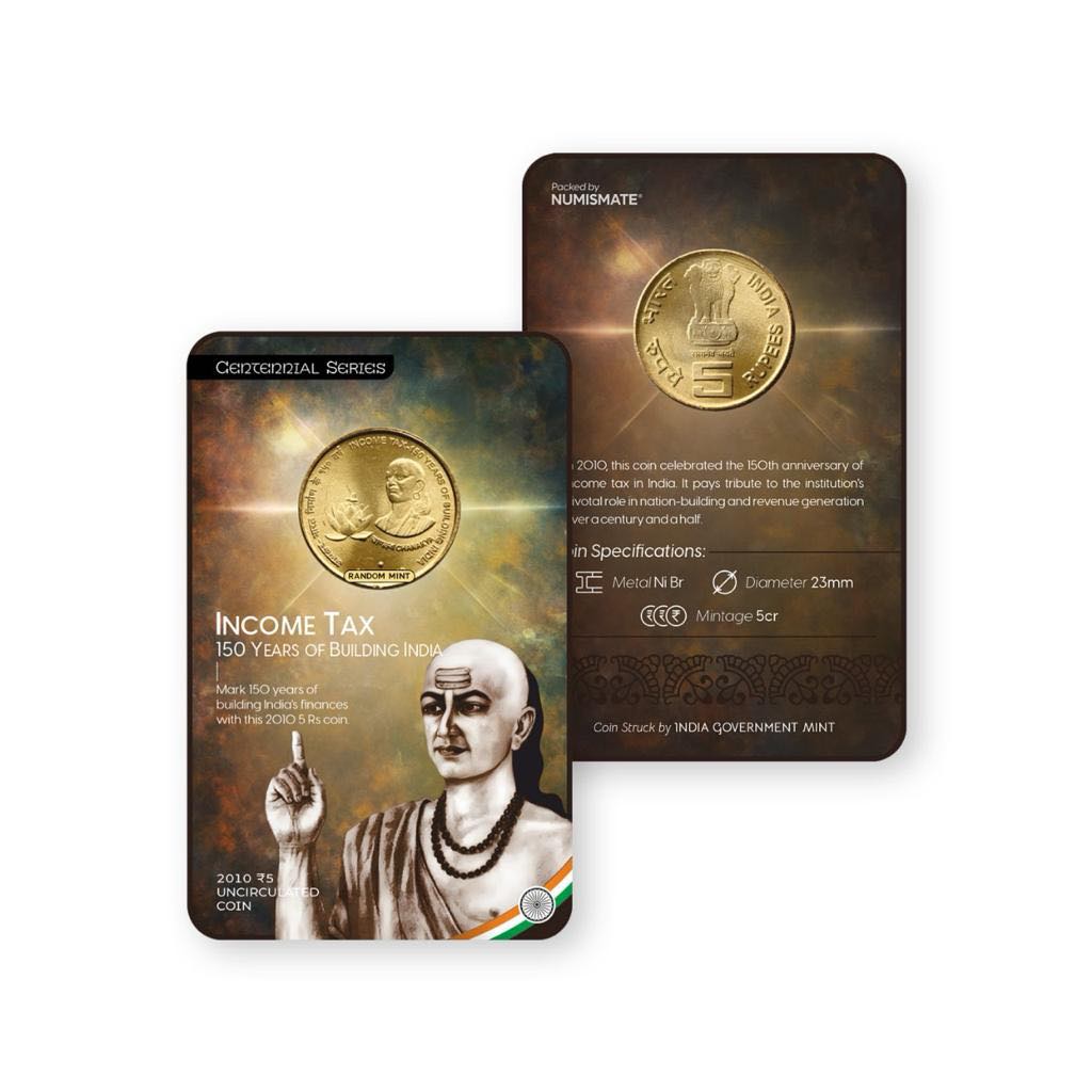 5 Rupees Blister packing Income Tax Department Issue Single Coin