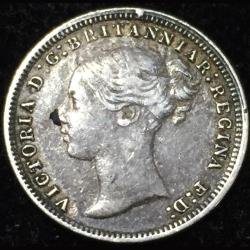 1875 United Kingdom 3 Pence - Victoria 1st portrait; incl. Maundy and Colonial Silver Coin #V212