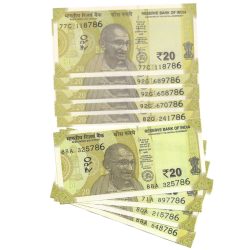 Fancy Number Ending 786 Twenty Rupees GEM UNC Note (10 Pcs Lott) Lowest Price