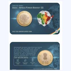 Rs 10 India Government Issue South Africa Summit Single Coin Blister Pack