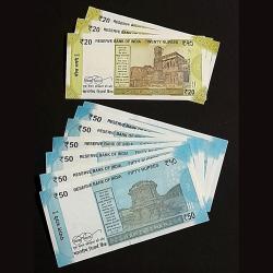 Alternative view of 50 & 20 Rupees Leddear Number 6 Pcs & 3 Pcs of 20 Rs Gem UNC Condition Sku 54
