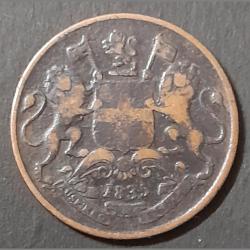Alternative view of East India Company Company 1835 One Quarter Anna Good Condition
