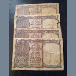 Alternative view of Rs 1 very rare note 1965 signature as both Lingam 4 pieces