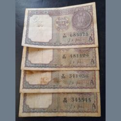 Rs 1 very rare note 1963signature L.K.jha 4 pieces