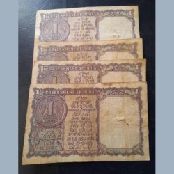 Alternative view of Rs 1 very rare note 1963signature L.K.jha 4 pieces