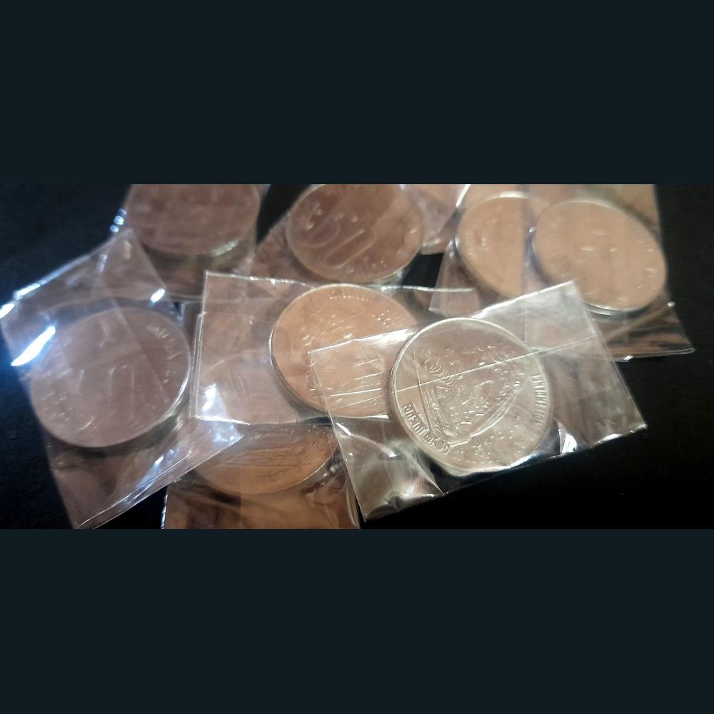 50 Paise 50 th year of Independence 1997 Ferratic Stainless Steel 22Mm Bunc Condition Noida Mint 02 - Image 4