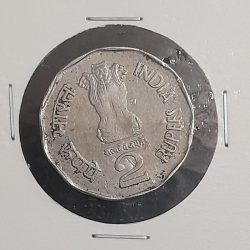 Alternative view of Two Rs Rare Chatrapati Shivaji Maharaj Ji Hyderabad Mint Extra Fine Condition 11