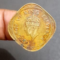 Alternative view of George Vi Two Annas 1944 Lahore Mint Very Rare Coin 04