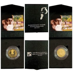 5 Rupees RABINDRANATH TAGORE 150th Birth Anniversary SPECIAL EDITION COIN SET Mint Condition wit Box