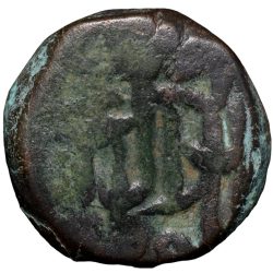 Alternative view of Rare Variety Copper Dam of Akbar (AD 1556-1605) of Alwar Mint KM 28.7